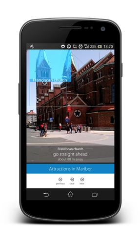 Augmented Reality mode Augmented Reality mode in Maribor town