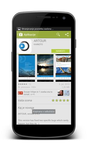 Install ARTOUR mobile tourist guide