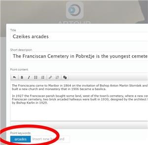 Add the keyword at your point of interest